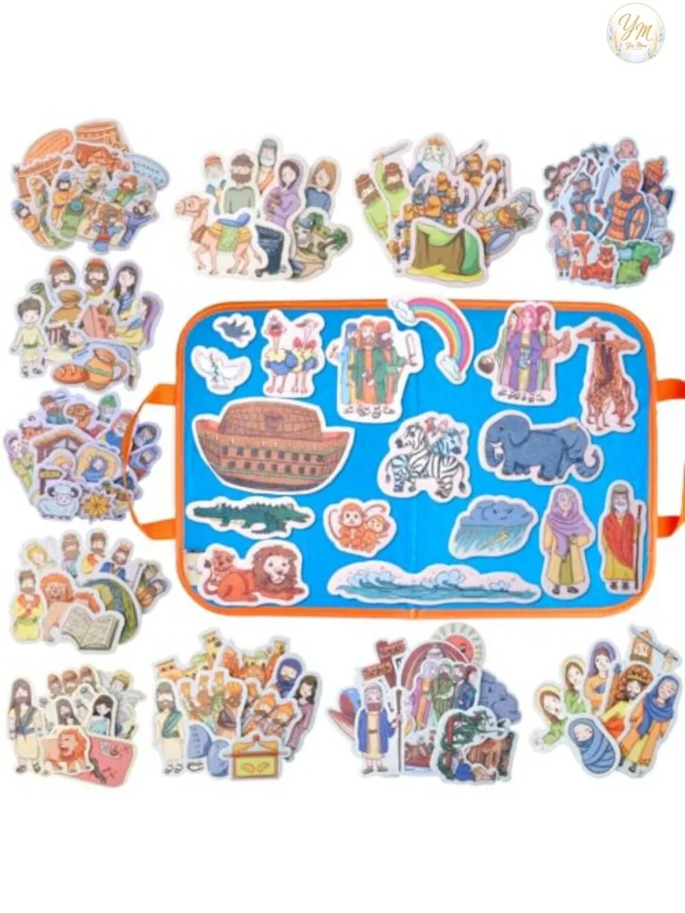 12 Pack Felt Board Bible Stories Precut Felt Set with Foldable Board for